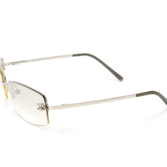 Chanel CC Sunglasses Rectangle Rimless Tinted Clear Crystal Diamante CC Logo - Picture 3 of 7